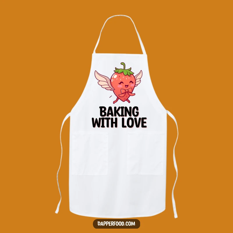 Funny Strawberry Flying Wings Apron: Bake with Sweetness & Humor Gift