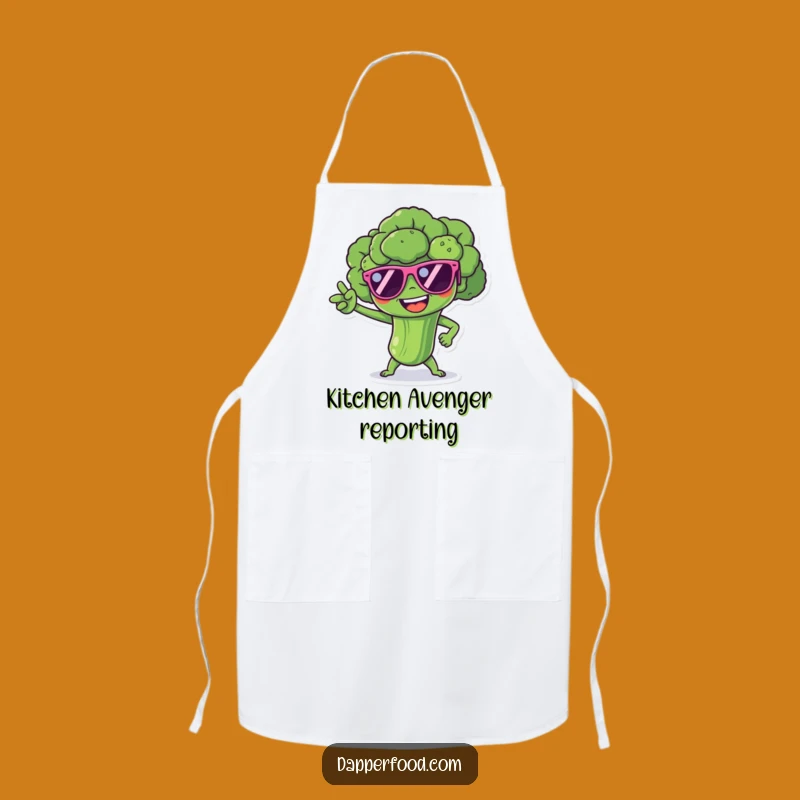 Funny Broccoli Superhero Apron: Cook Like a Hero with Veggie Power