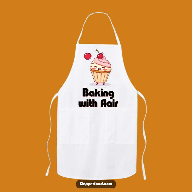 Funny Cupcake Cherry Toss Apron: Bake with Joy & Playful Style