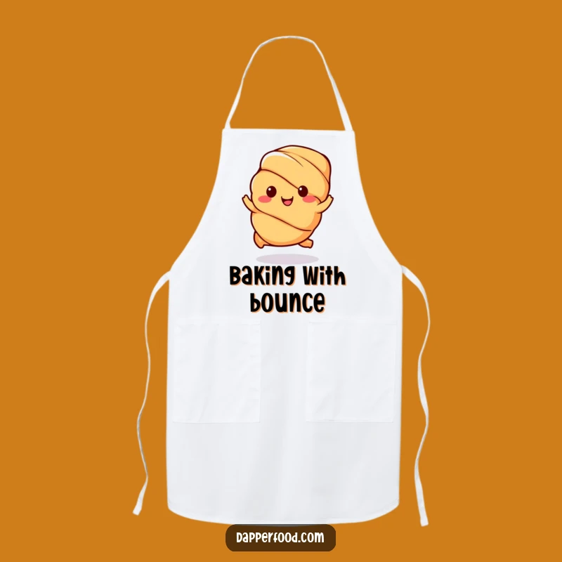 Funny Kawaii Croissant Apron: Bake with Joy, Hopping Pastry Funny Gift