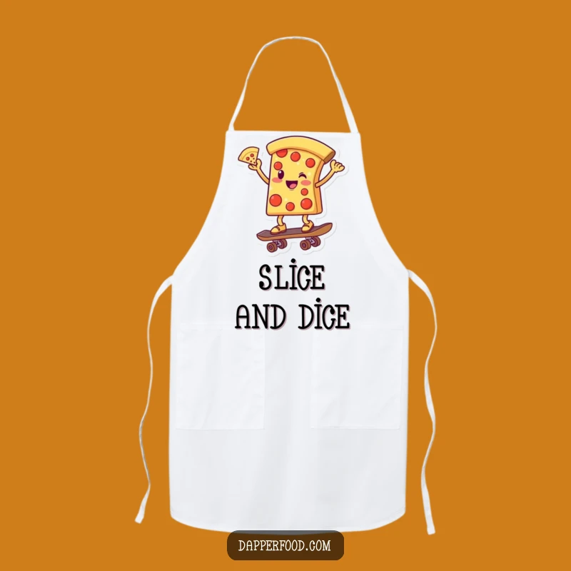 Funny Pizza Skateboarder Apron: Cook Up Laughs in the Kitchen!