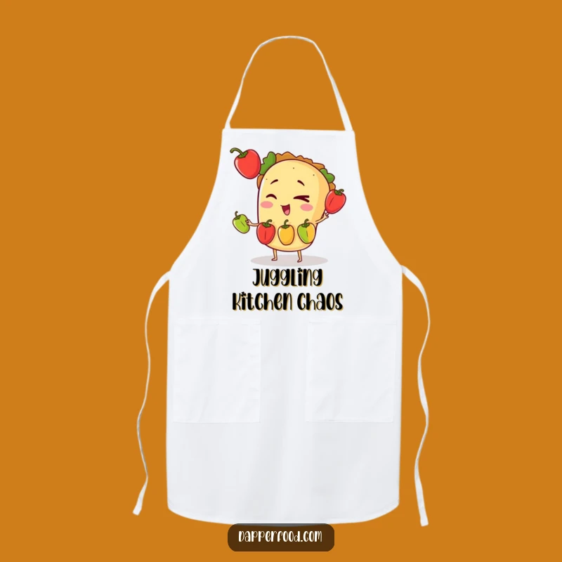 Funny Taco Juggling Apron: Cook Up Laughs with Fiesta Fun!