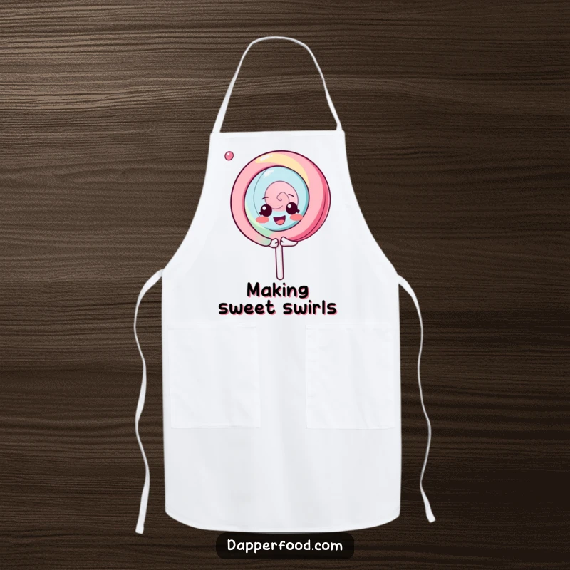 Funny Kawaii Lollipop Apron: A cheerful character spinning gleefully while cooking, combining style and happiness, a great funny gift.
