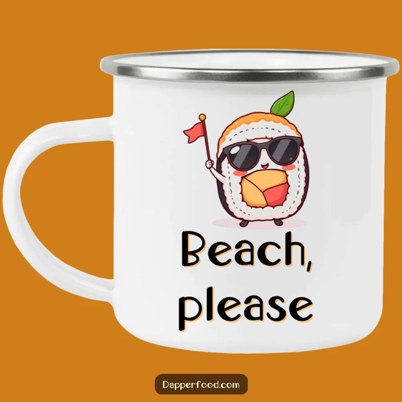 Funny Sushi Roll Sunglasses Flag Camping Mug: Adventure with a Smile