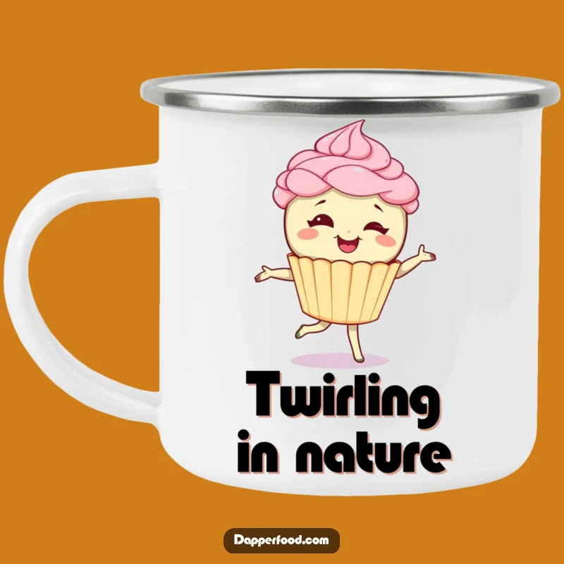 Funny Enamel Cupcake Pirouette Mug - Adventure & Sweet Sips Gift