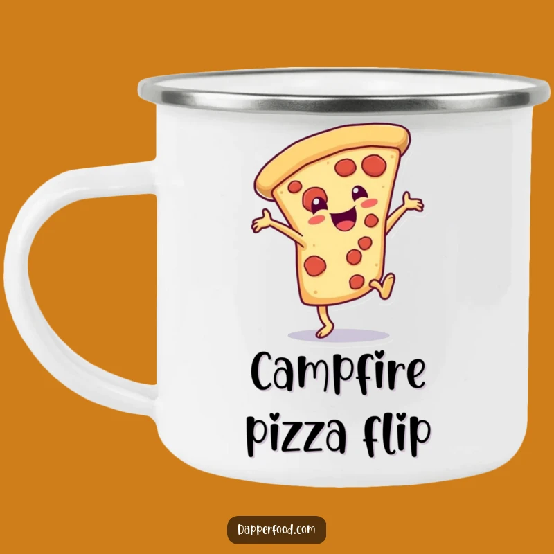 Funny Pizza Camping Mug: Durable Action, Perfect Humorous Gift!