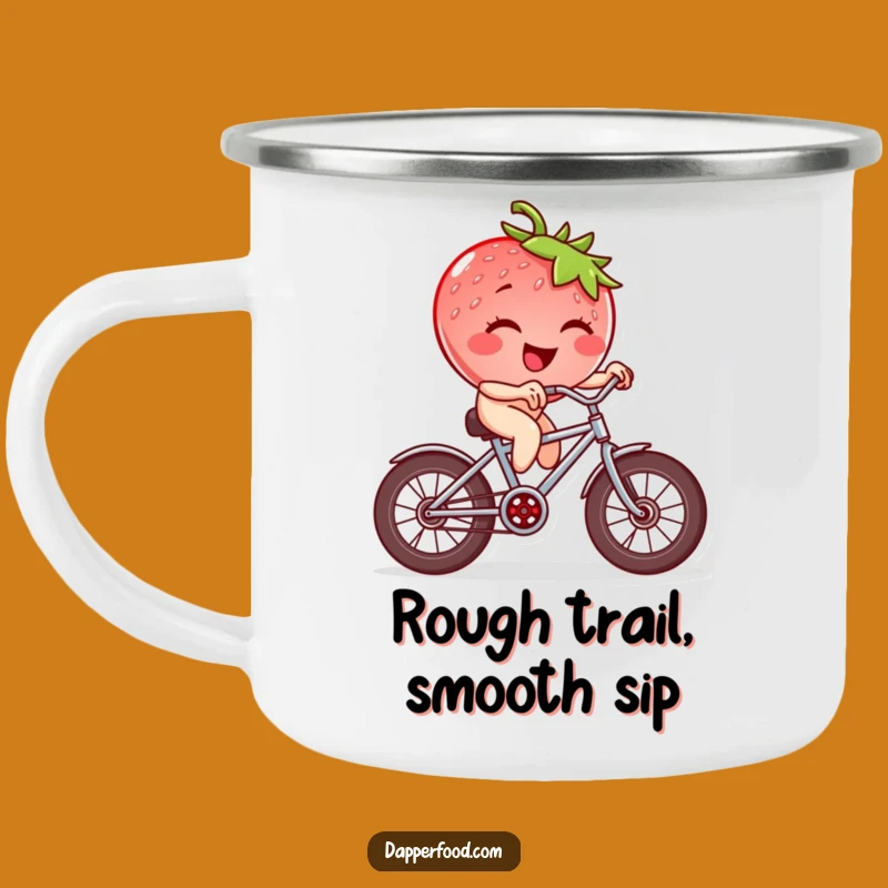 Funny Strawberry Bicycle Camping Mug: Durable and Hilarious Outdoor Adventure Companion