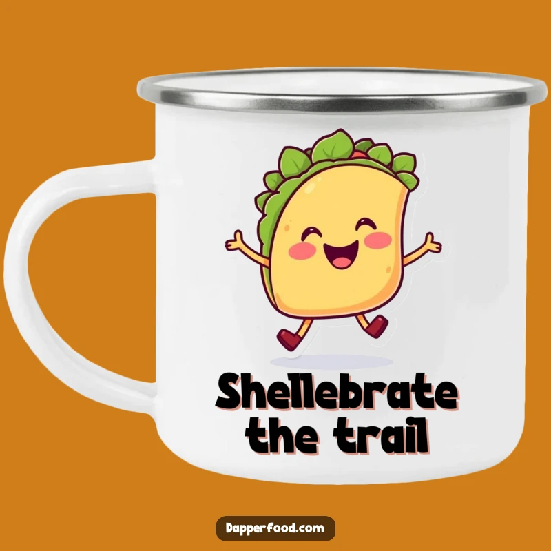 Funny Taco Hop Camping Mug: Adventure with a Cheerful Character, Perfect Funny Gift!