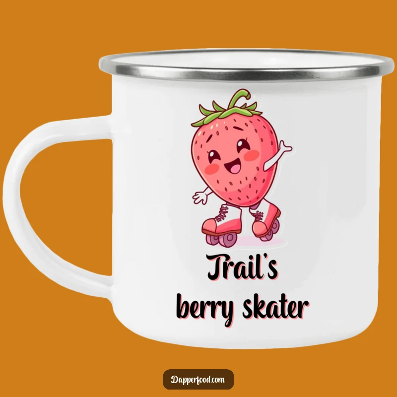Funny Strawberry Roller Skater Camping Mug - Hilarious Outdoor Adventure Companion