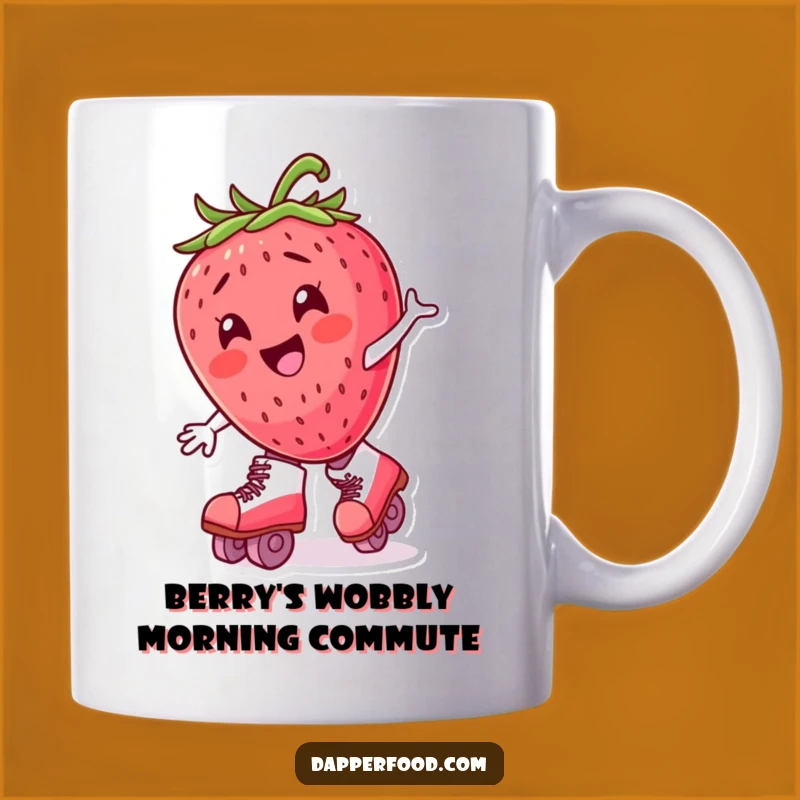 Funny Roller Skating Strawberry Mug - A Hilarious Gift for Skaters and Fruit Lovers