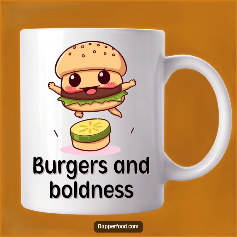 Funny Burger Leap Mug - Conquer Your Day with Delicious Humor