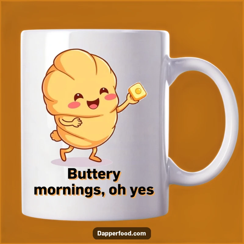 Funny Croissant Jig Mug - Hilarious Breakfast Character Gift for Pastry Lovers