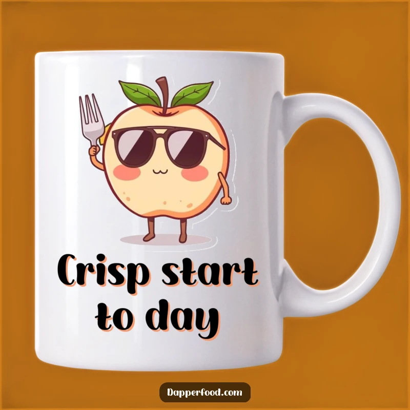 Funny Apple Sunglasses Mug - Cool Saluting Fruit Gift