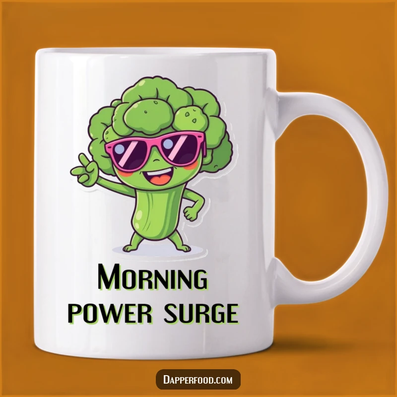 Funny Broccoli Superhero Mug: Hilarious Vegetable Power for Your Morning Brew