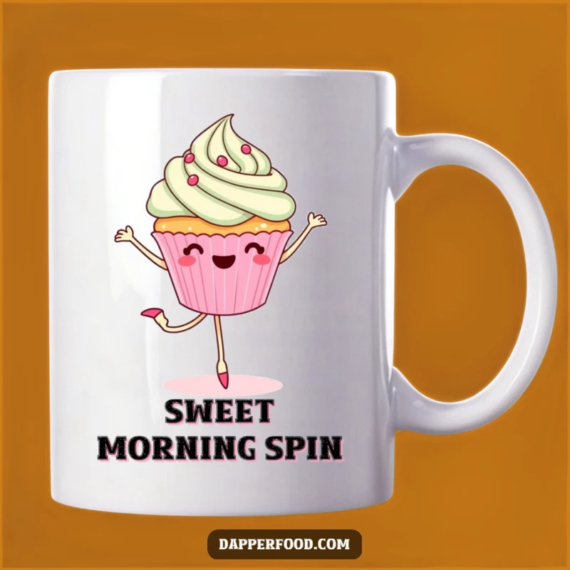 Funny Cupcake Pirouette Mug - Whimsical Dessert Dancer Gift