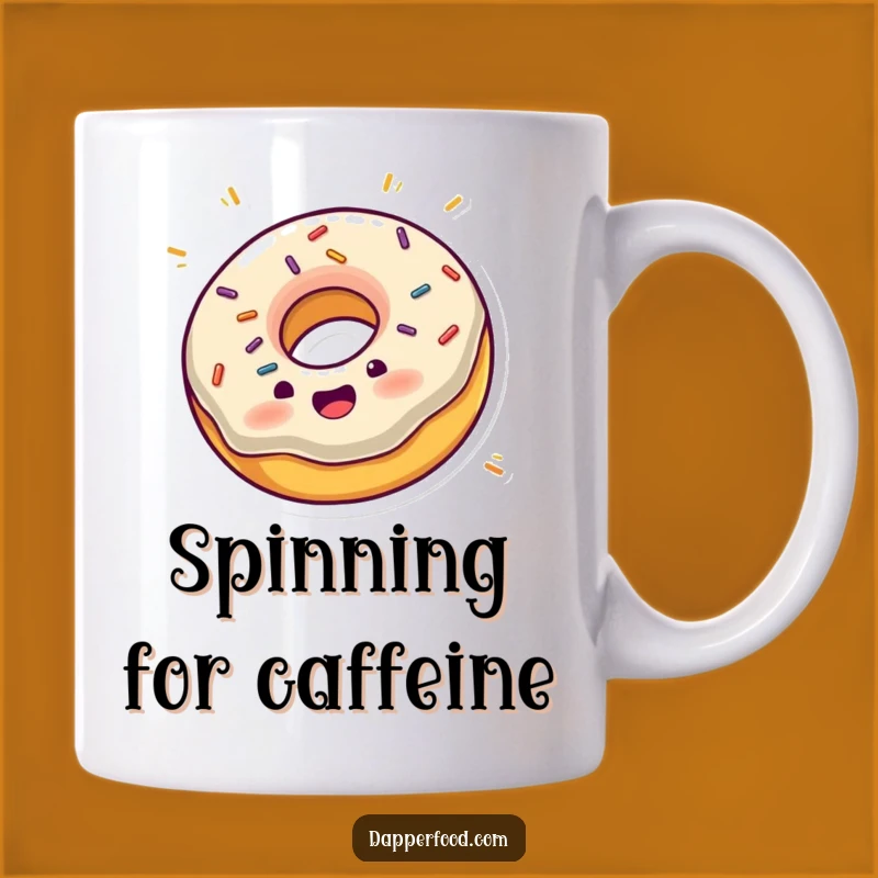 Funny Donut Spinning Mug, Joyful Sprinkled Treat Gift for Dessert Lovers