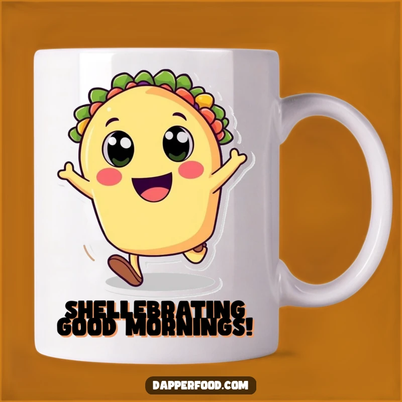 Funny Happy Taco Cartwheeling Mug - Perfect Joyful Foodie Gift