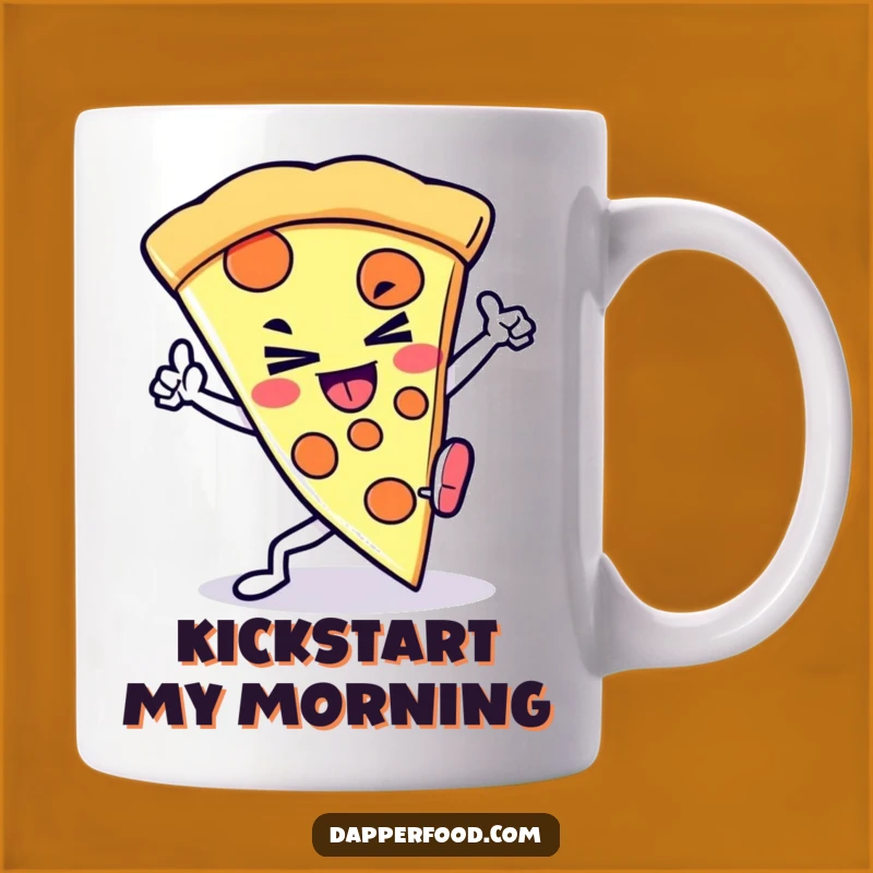 Funny Kawaii Pizza Kick Mug: Unleash Your Inner Fighter with This Slice Gift