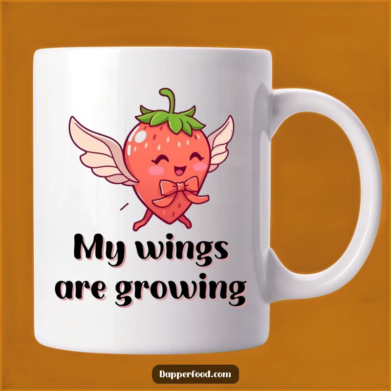 Funny Strawberry Flying Mug - A Whimsical Fruit Cartoon Gift!