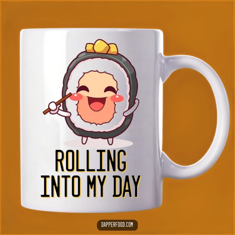 Funny Sushi Chopstick Juggling Mug - Cheerful Foodie Gift for Sushi Lovers