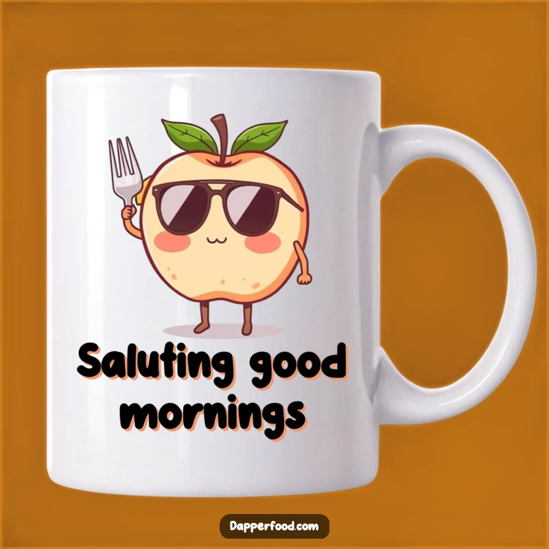 Funny Apple Saluting Sunglasses Mug - A Hilarious Foodie Gift Idea!