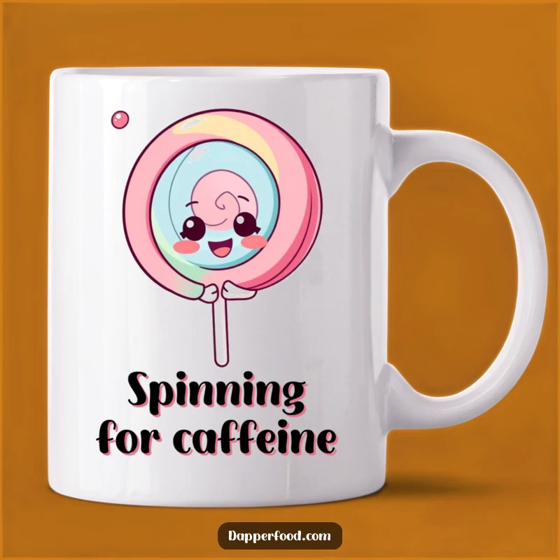 Funny Kawaii Lollipop Spin Mug: Gleeful Character for a Joyful Coffee Break Gift