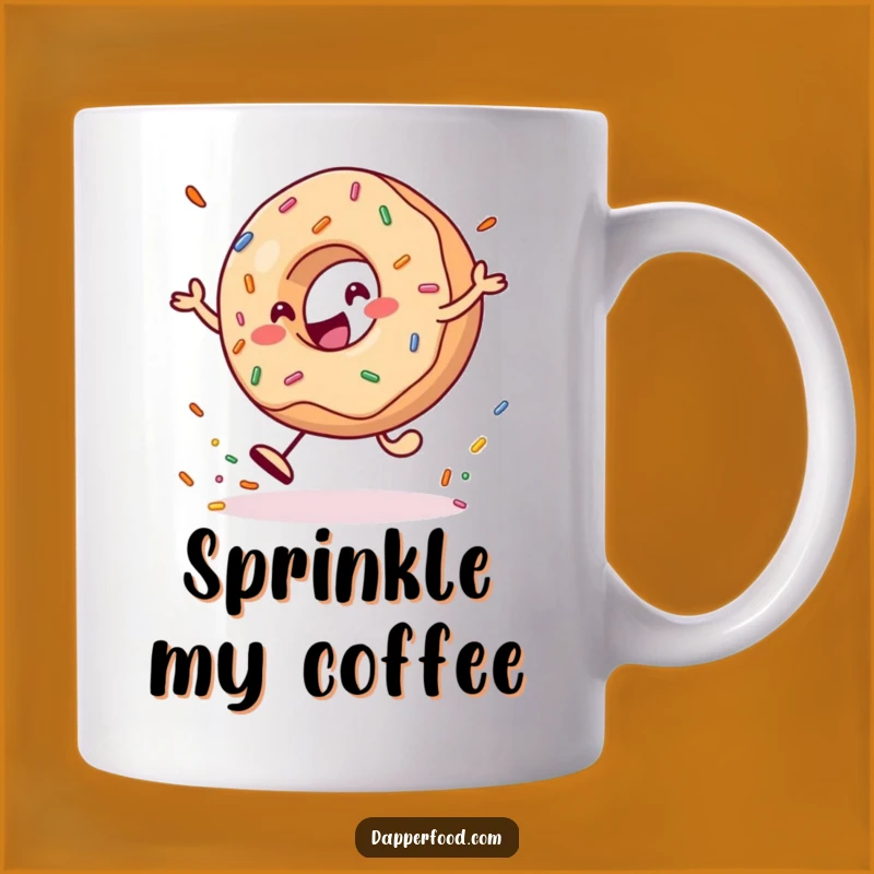 Funny Donut Bounce Mug: Sweet Treat Character, Perfect Humorous Gift!