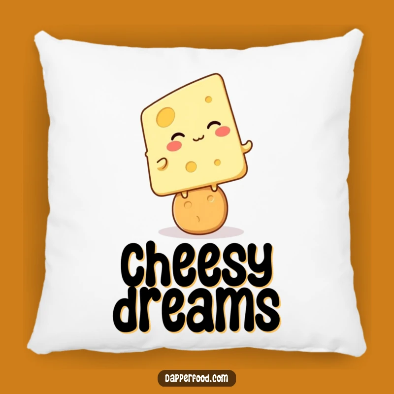 Funny Cheese Cracker Giggle Pillow: Cozy Kawaii Comfort with Snack Humor