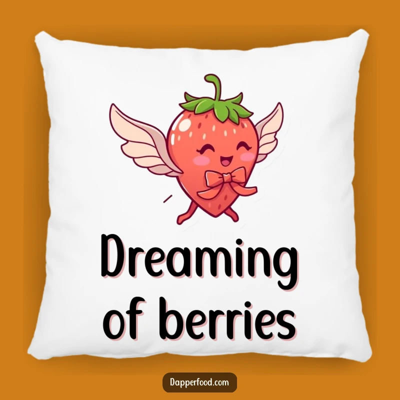 Funny Strawberry Flying Wings Pillow: Cozy Sweet Dreams & Laughter Gift