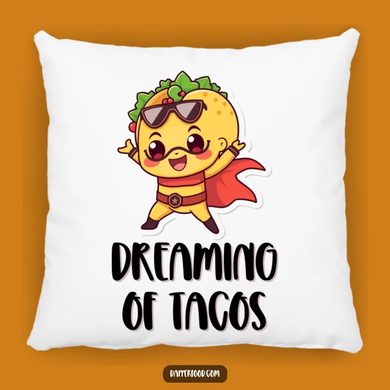 Funny Taco Superhero Pillow: Comfy & Heroic Accent for Any Room