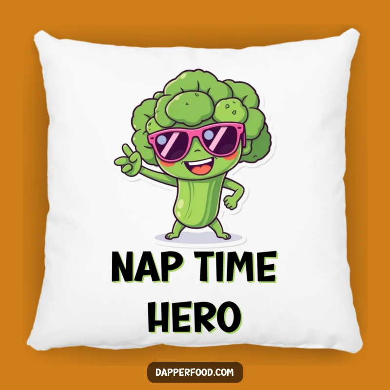 Funny Broccoli Superhero Pillow: Snuggle Up with Your Favorite Veggie Hero