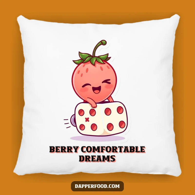 Funny Strawberry Dice Pillow: Soft Luck, Perfect Humorous Gift!