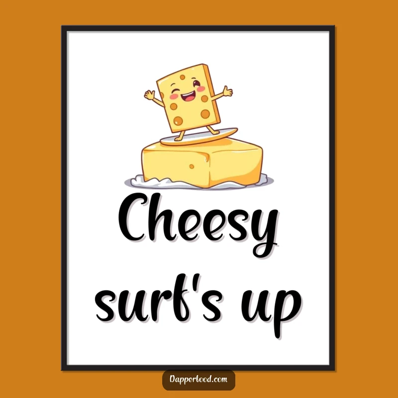 Funny Cheese Surf Digital Art: Instant Dairy Delight Decor
