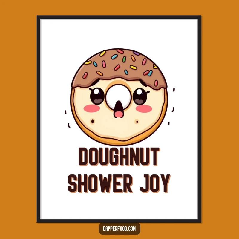 Funny Doughnut Sprinkle Surprise Digital Art: Whimsical Print for Sweet Decor