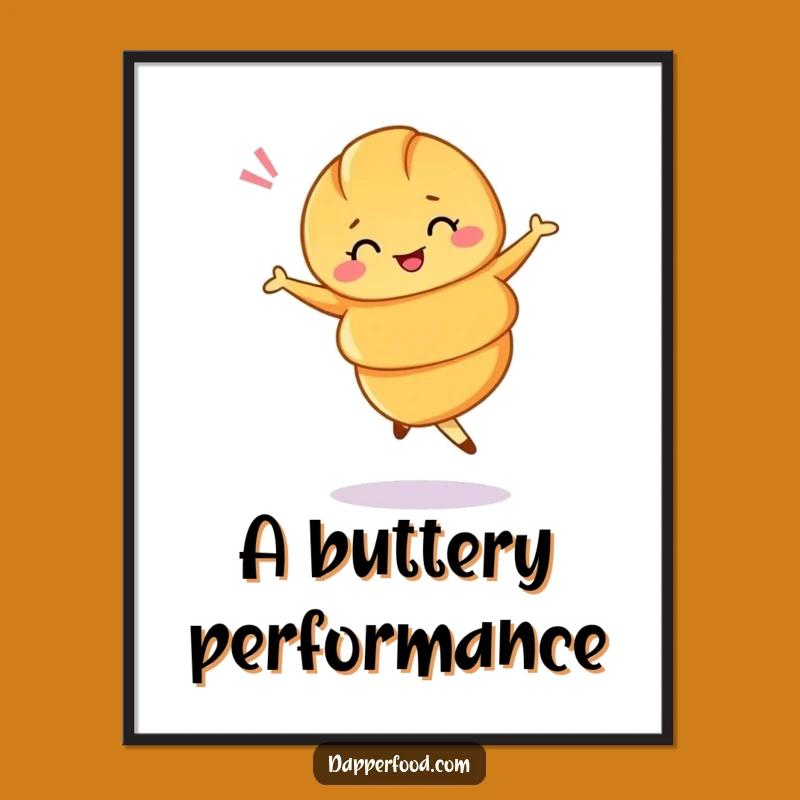 Funny Croissant Ballet Twirl Digital Art - Instant Elegance for Your Walls