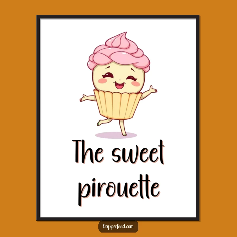 Funny Digital Cupcake Pirouette Art - Instant Sweet Decor & Funny Gift