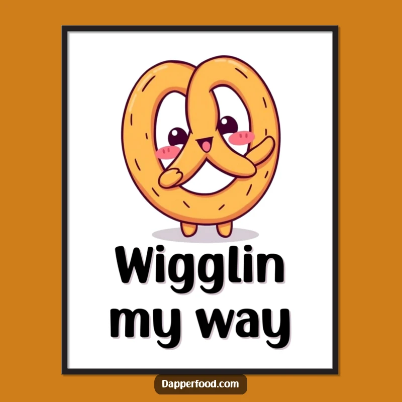 Funny Kawaii Pretzel Wiggle Digital Art: Instant Humor for Your Walls!