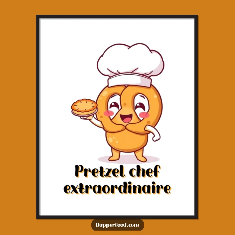 Funny Pretzel Chef Digital Art: Instant Baking Delight Decor