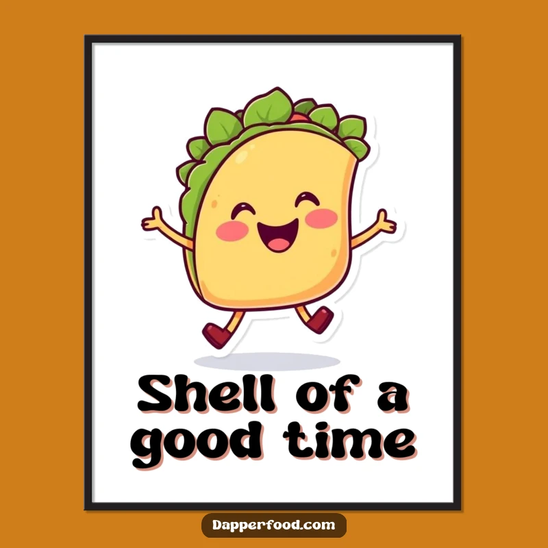 Funny Taco Hop Digital Art: Cheerful Character for Instant Fun, A Special Funny Gift!