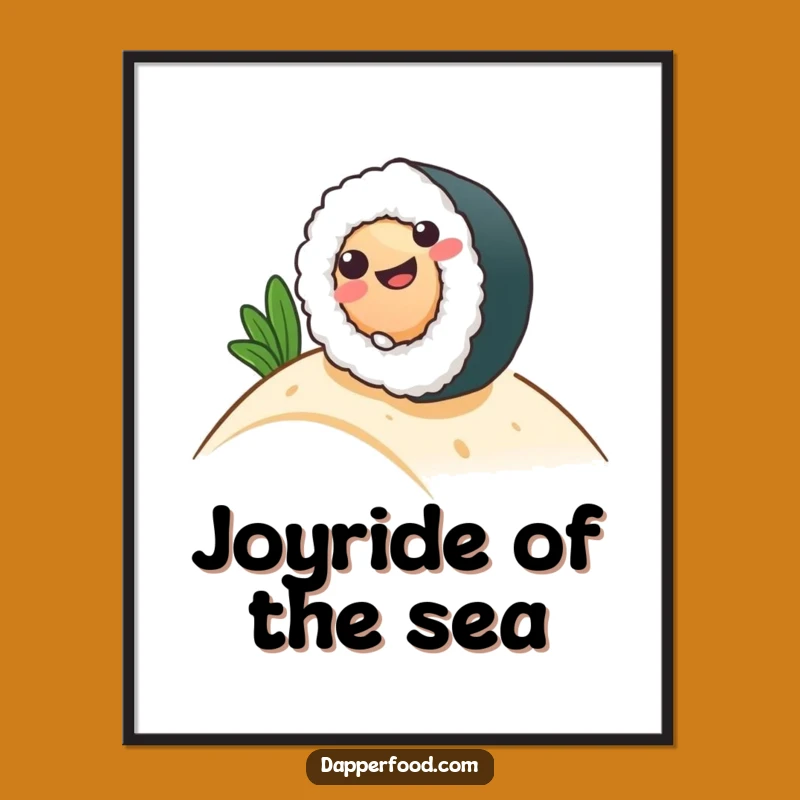 Funny Sushi Roll Digital Art: Instant Whimsy, Hilarious Downloadable Gift!