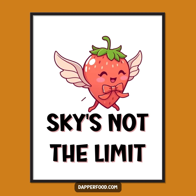 Funny Strawberry Digital Art - Instant Whimsical Cartoon Download!
