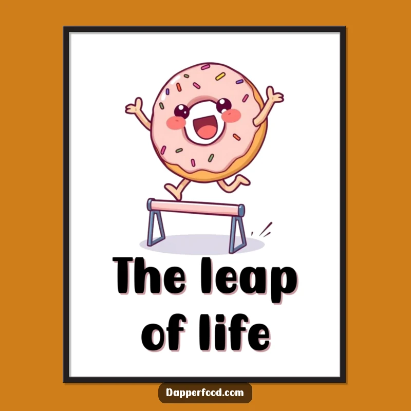 Funny Digital Donut Leap Art - Instant Sweet Decor & Funny Gift