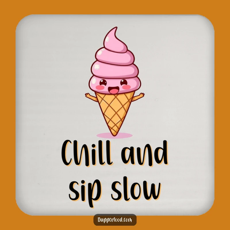 Funny Ice Cream Wobble Drink Coaster: Protect Surfaces with Sweet Smiles!