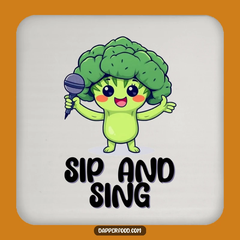 Funny Broccoli Coaster - Veggie Mic Drop Protector Gift