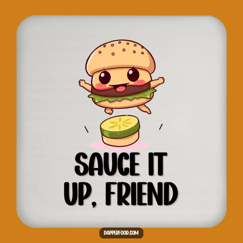 Funny Burger Leap Coaster - Protect Surfaces with Determined Style