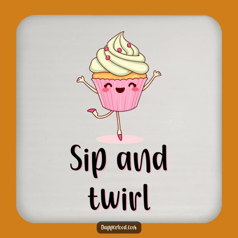 Funny Cupcake Pirouette Coaster - Ballet Dessert Accessory, Gift