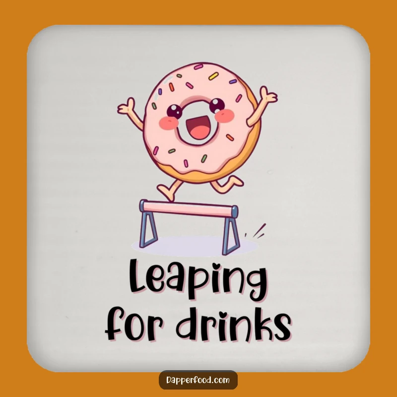 Funny Donut Leap Coasters - Protect Surfaces with Sweet Art Gift