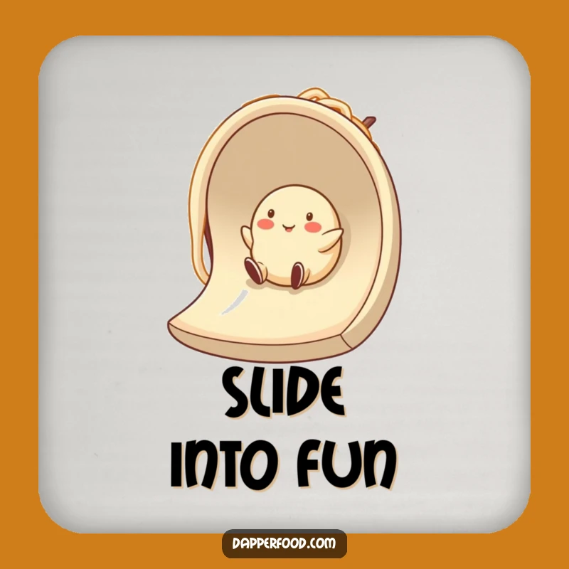 Funny Dumpling Noodle Slide Drink Coaster Protect Surfaces with Delicious, Hilarious Style