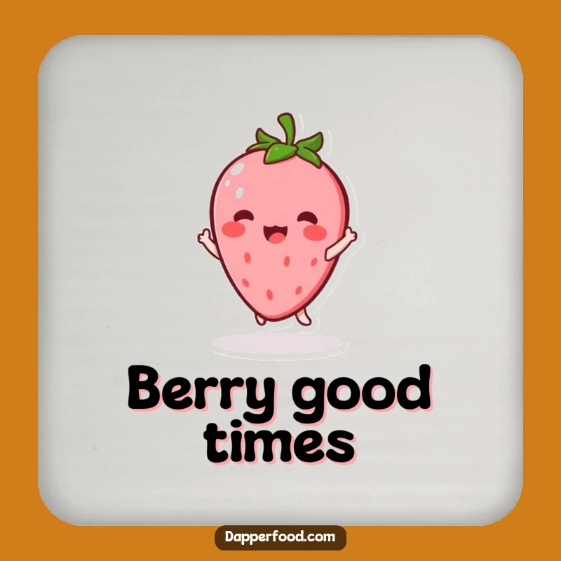 Funny Kawaii Strawberry Coasters: Protect Surfaces with Twirling Character Art Funny Gift