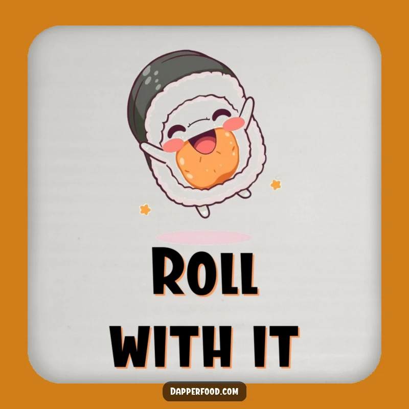 Funny Sushi Roll Somesault Coaster Set: Protect Surfaces with Kawaii Fun